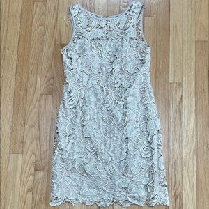 Cache Lace Sheath Cocktail Dress in Ivory Size 10